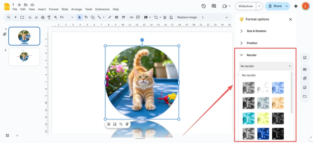 Cum se aplică efecte de imagine în Google Slides (un ghid simplu pas cu pas)