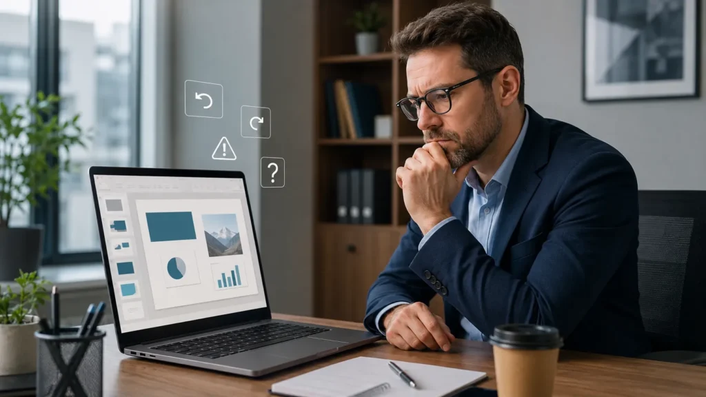 PowerPoint में undo, redo और repeat की समस्याओं का निवारण।.